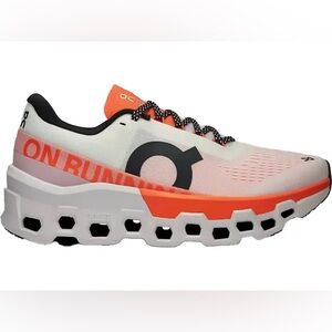 On Cloudmonster 2 Womens Running Shoes white/flame